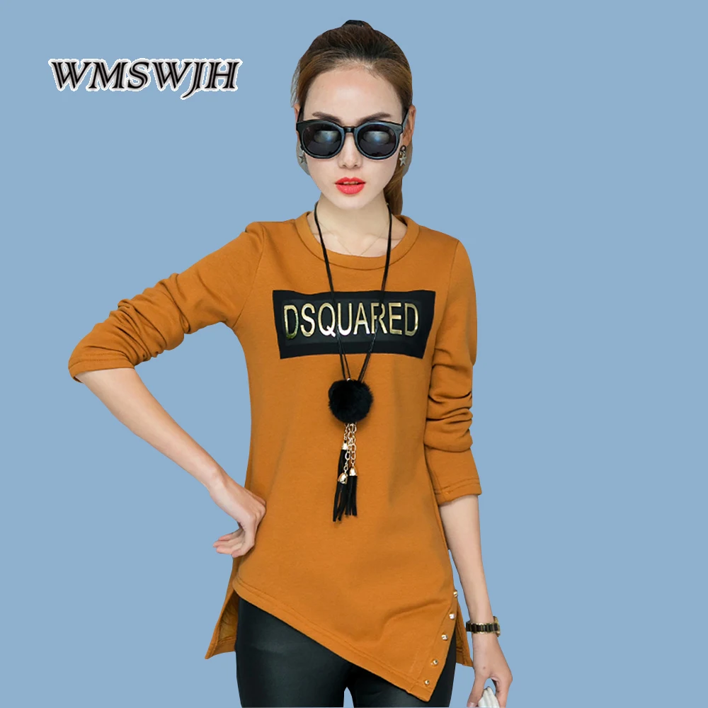 

Summer T-Shirts Women's Printing T-Shirt Long Sleeve O-Neck Tie-Dye Long Tunic Top Irregular Hemline T-Shirts Free Women Tops