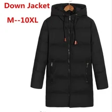 10XL 8XL белый утиный пух Длинная Куртка мужская утолщенная теплая университетская куртка Осень Зима ветровка парка свободная посадка повседневная верхняя одежда пальто