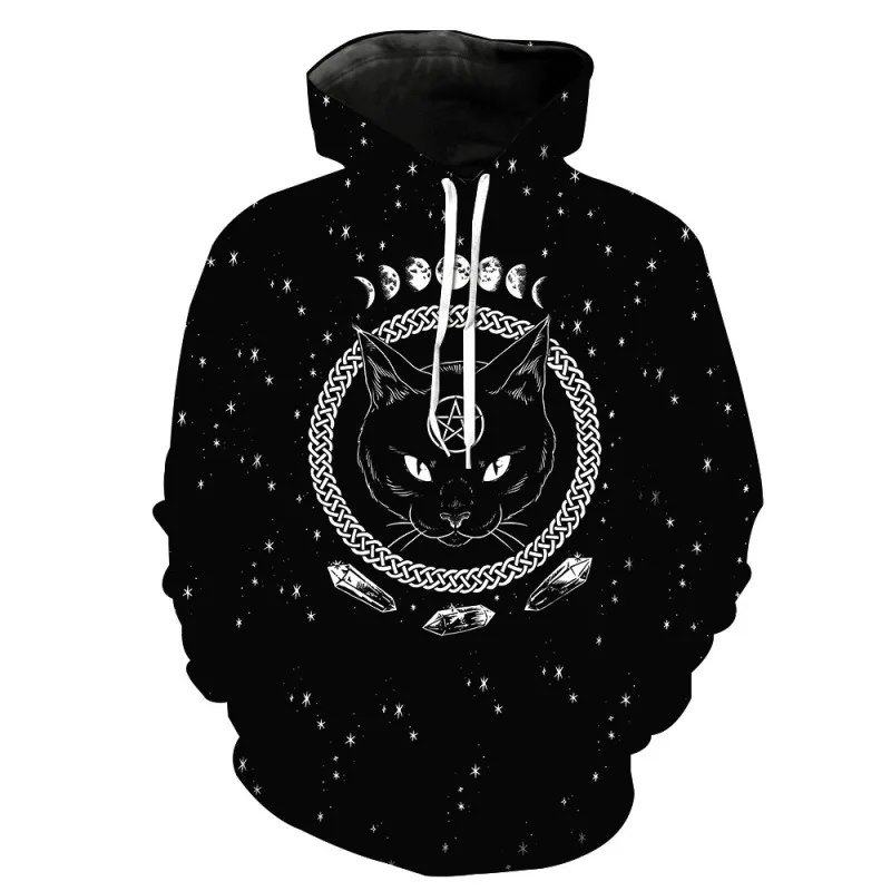 

Japanese Anime Black Cat 3D Printed Hoodies Men / Women Hooded Sweatshirts Spring Outerwear Plus Size Unisex Polluver 3XS-5XL