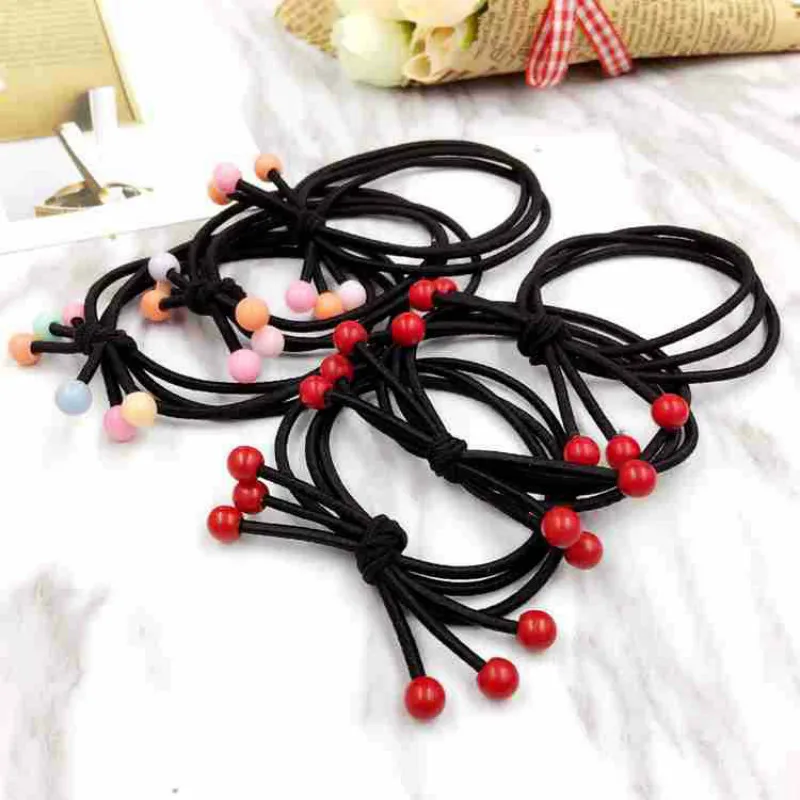 

Beads Hair Ties Rubber Band Hair Gum Colorful Hair Clip Hair Accessories for Women Girl Kid Hairband