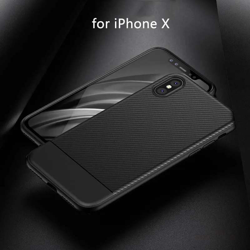 

Fiber Pattern Cases Anti-fingerprint Shockproof Soft TPU Business Style Back Case Cover for iPhone X 8 Plus 7 Plus 6Plus 6S Plus