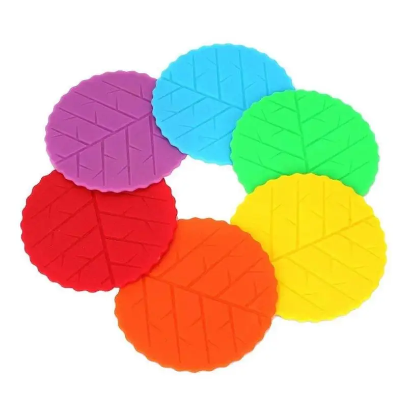 

Table Decoration Cactus Bonsai Shape Silicone Coasters Set Heat Insulation Table Cup Pads Mats Kitchen Accessories pqw0717