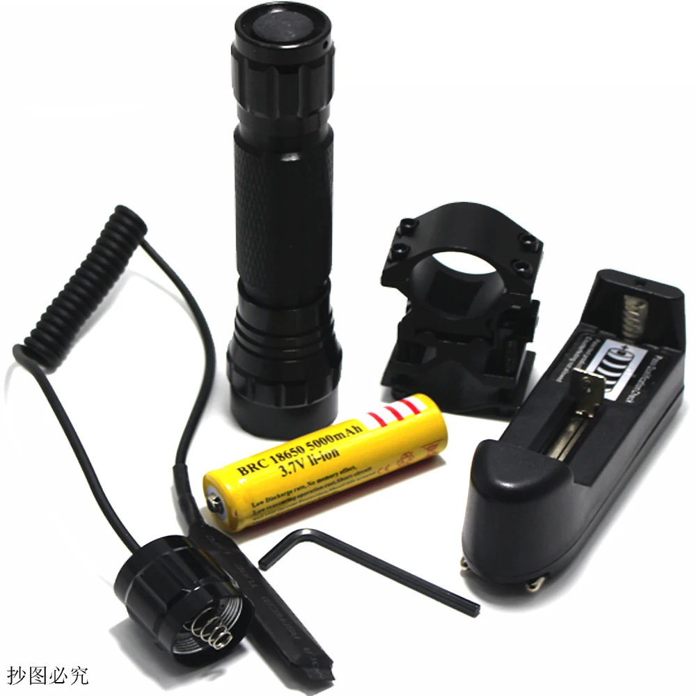 

LED Flashlight Hunting Torch Waterproof LB-XL T6 2000 Lumens LED Flash Light With Gun Clip Remote Pressure Switch 18650