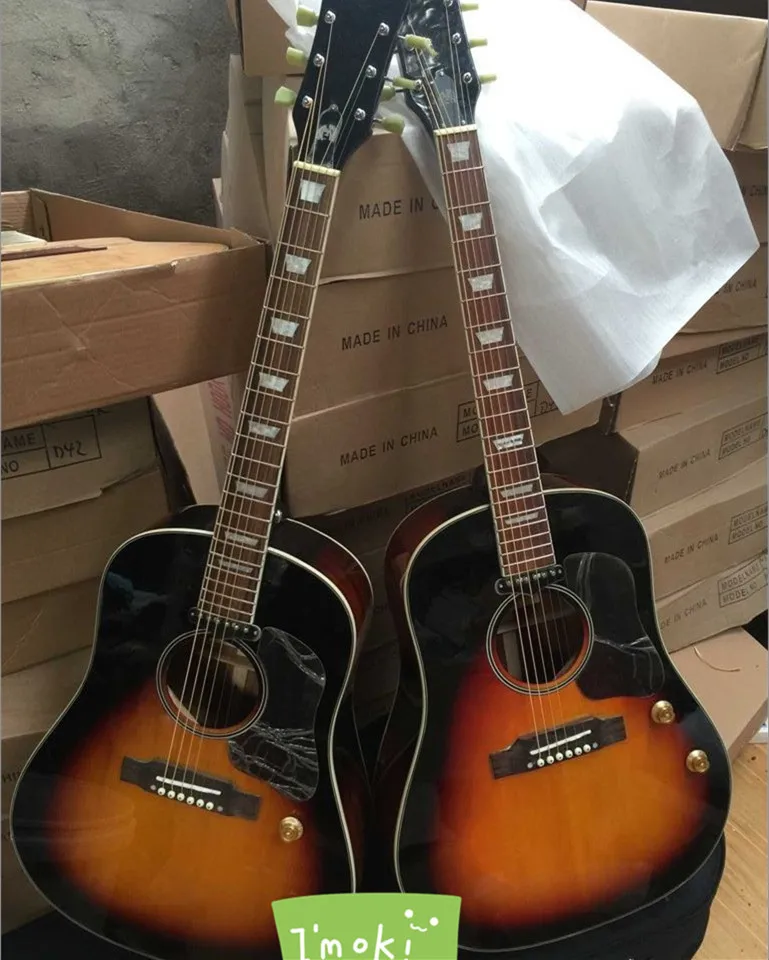 

2018 New + Factory + Chibson G160e VS acoustic guitar sunburst John Lennon G160 electric acoustic guitar Free Shipping G160