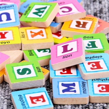 

1 Set English Words Wooden Letters Colorful Scrabble Letters And Numbers Educational Toys Give Children The Best Gift