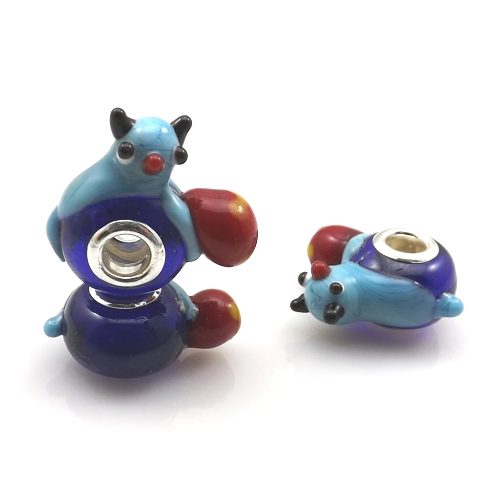 

24pcs/lot Blue Cat Shape Big Hole Charm Beads For European Animal Shape Beads