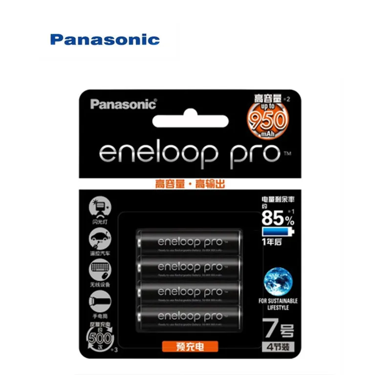 Panasonic Eneloop Оригинальная батарея Pro AAA батарея 950mAh 1,2 V Ni-MH камера игрушка-фонарик предварительно заряженные аккумуляторы