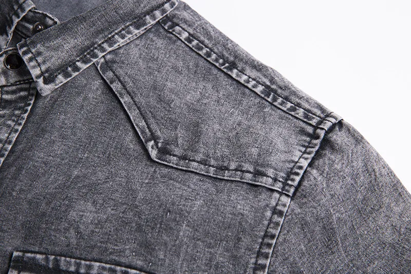 HuLooXuJi Мужская джинсовая рубашка летний пляжный стиль короткий рукав рубашка с линялым эффектом Хлопок Дышащие рабочие джинсы рубашки Размер США: M-3XL
