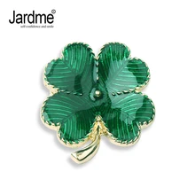 

Jardme Vintage Summer Clover leaf Plant Brooches for Women Enamel 2018 NEW Original Design Collar Clip Apparel Accessories