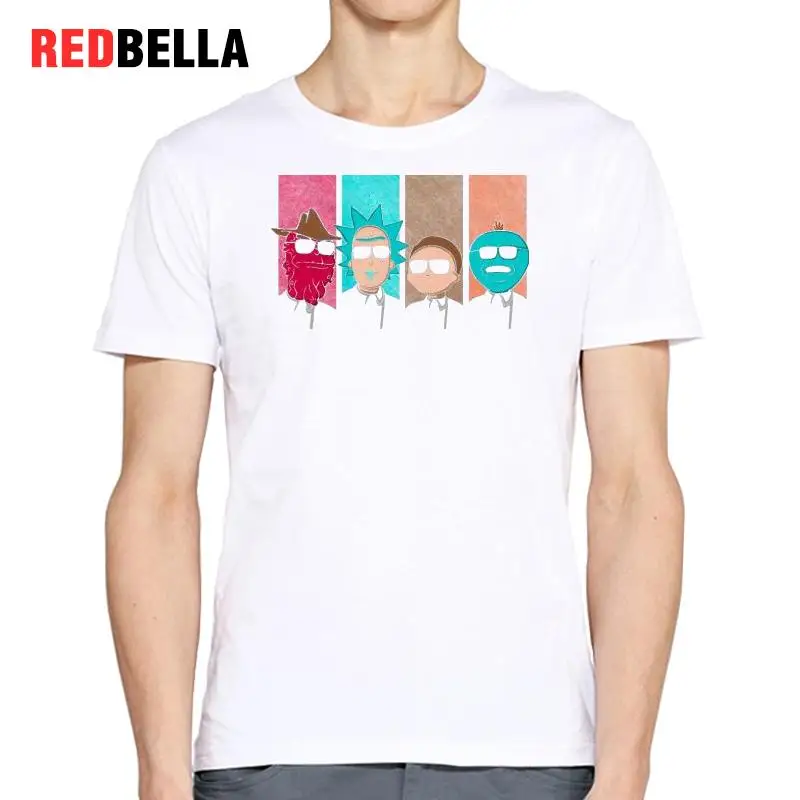 Redbella Винтаж 90 s Футболка с персонажами из мультфильмов Рик и Морти живопись Для