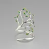 925 Sterling Silver Drop Glaze Leaves Open Rings For Women Original Handmade Lady Prevent Allergy Sterling-silver-jewelry ► Photo 1/5