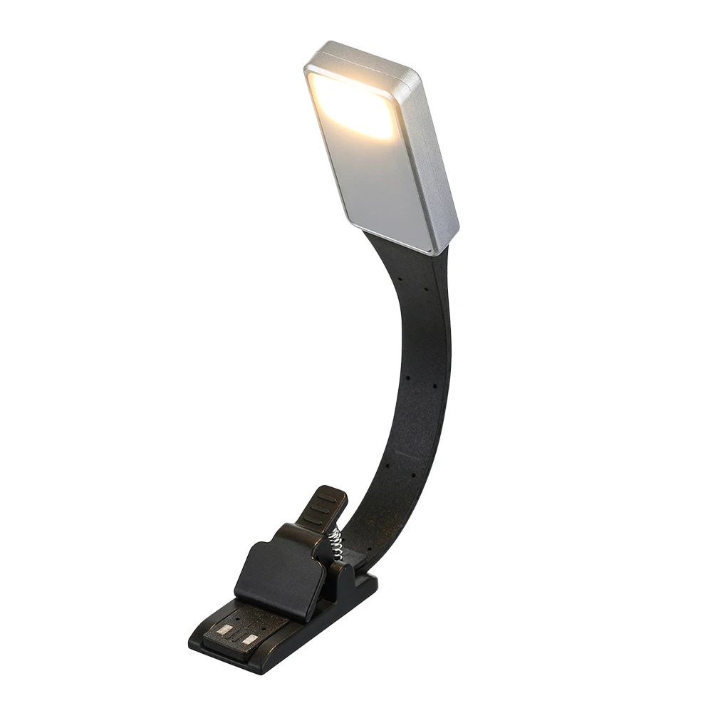 Лампа для чтения с зажимом Гибкая Регулируемая USB перезаряжаемая для чтения электронных книг MAL999
