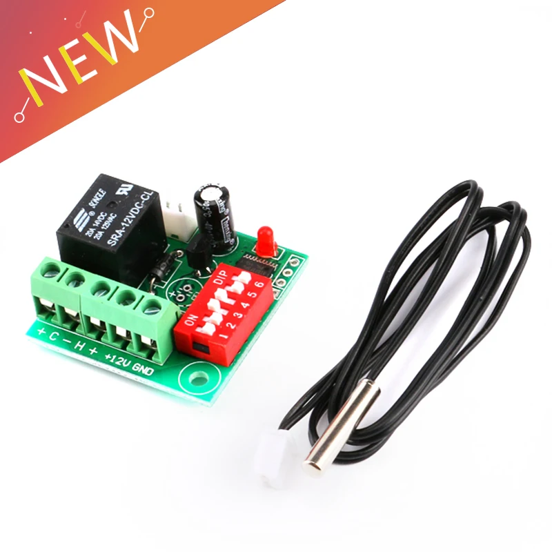 

Digital Temperature Control Switch Thermostat Adjustable Thermostat Temperature Switch 12V Cooling Controller W1701