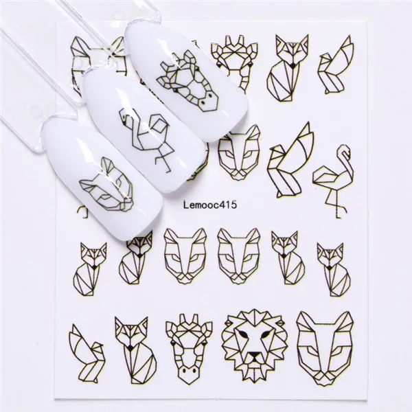 LEMOOC 31 дизайн набор наклеек для ногтей черная Dreamcather наклейка в виде перьев водной передачи слайдер для украшения ногтей