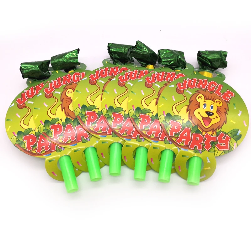 

6pcs/pack Boys Kids Favors Jungle Animal Theme Birthday Party Funny Blowouts Happy Baby Shower Party Decoration Noise Maker