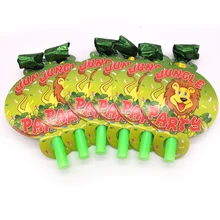 6pcs/pack Boys Kids Favors Jungle Animal Theme Birthday Party Funny Blowouts Happy Baby Shower Party Decoration Noise Maker