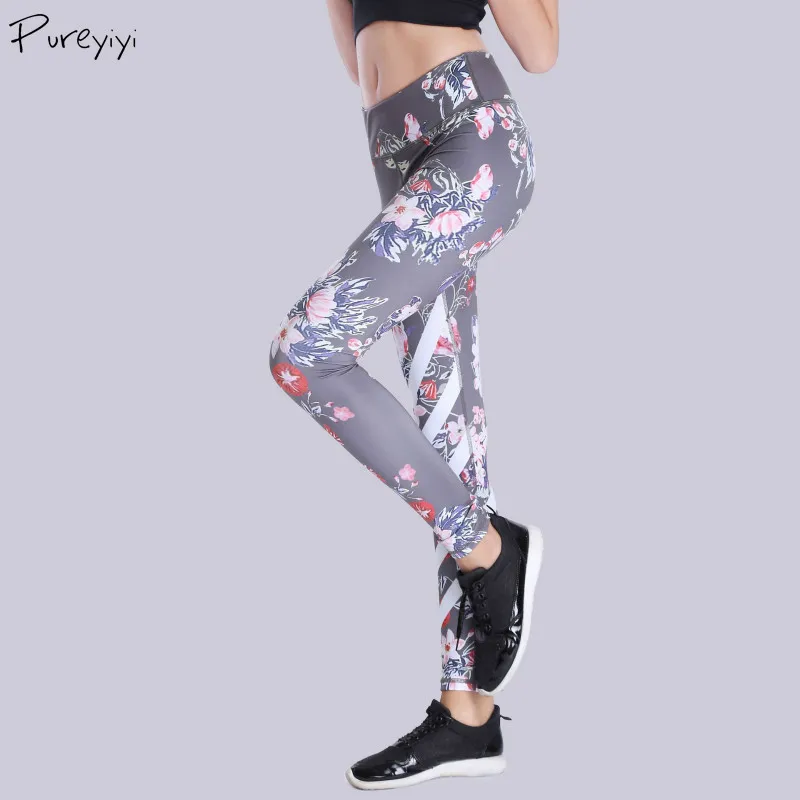 

Women Leggings Fitness Sporting Pants Flora Printed High Waist Workout Leggings For Women Sexy Slimming Pencil Pants Large Size