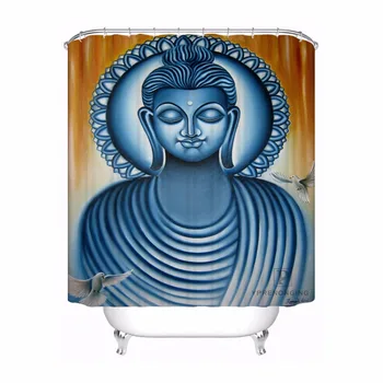 

Custom Greentara Face Waterproof Bathroom Acceptable Shower Curtain Polyester Fabric Bathroom Curtain #180318-45-29