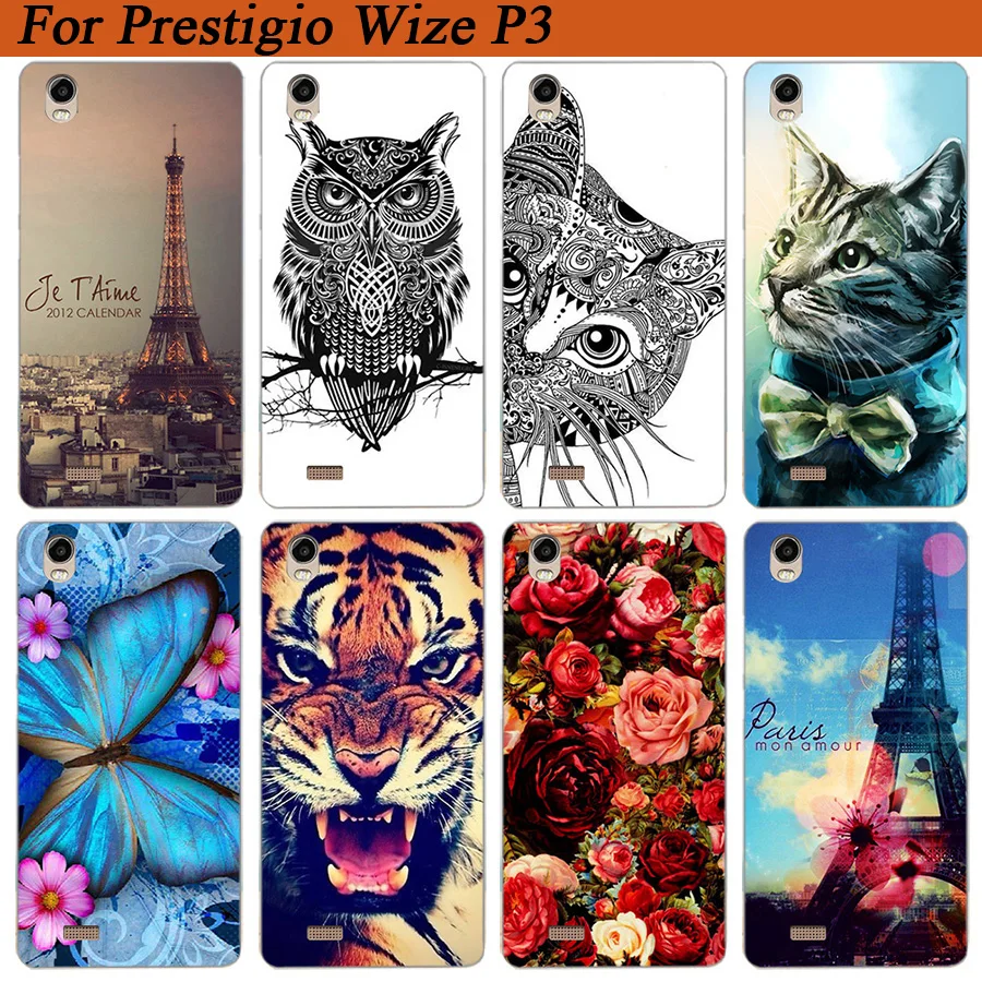 

For Prestigio Wize P3 Case Cover Soft Tpu Tiger Owl Pattern Painted Phone Case For Prestigio Wize P3 PSP3508 DUO Fundas Sheer