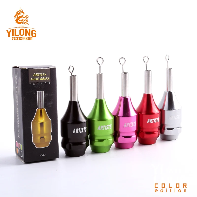 

New Light Weight Tattoo Machine Handle Tattoo Machine Part Handle Tube Tip Grip Body Art Accessory With Gold Stem Tattoo Handle