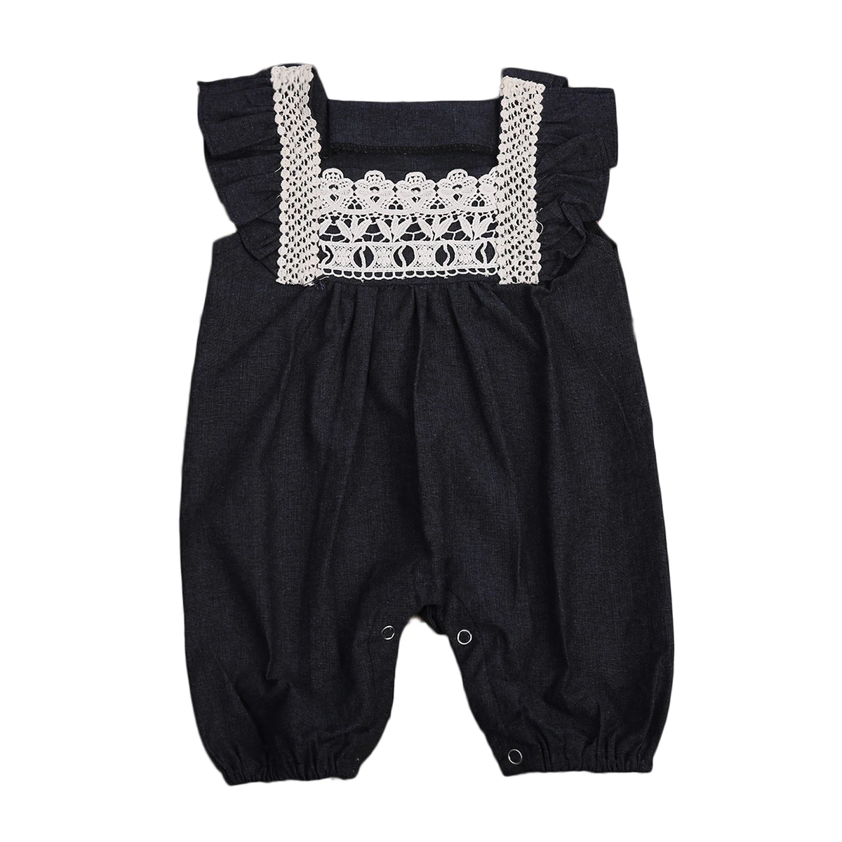 Toddler Baby Kids Girls Clothing Rompers Denim Lace Harem Shorts Jeans