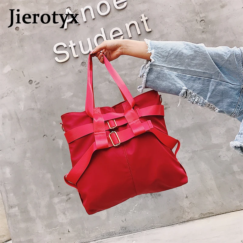 JIEROTYX модные нейлоновые большие сумки женские черные повседневные для покупок