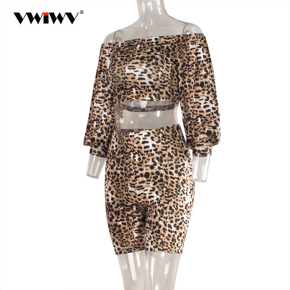 VWIWV 2018 осенний женский леопардовый комбинезон с длинным рукавом и открытыми