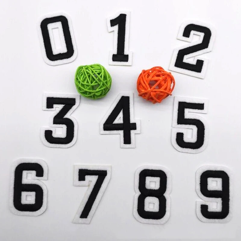 1 Set Embroidered Number Patches Iron On Patch For Clothing Badges