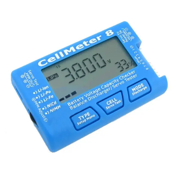 Multifunctional CellMeter 8 Digital Battery Capacity Servo Checker Tester 2S-8S For RC Airplane Spare Parts With Backlight | Игрушки и