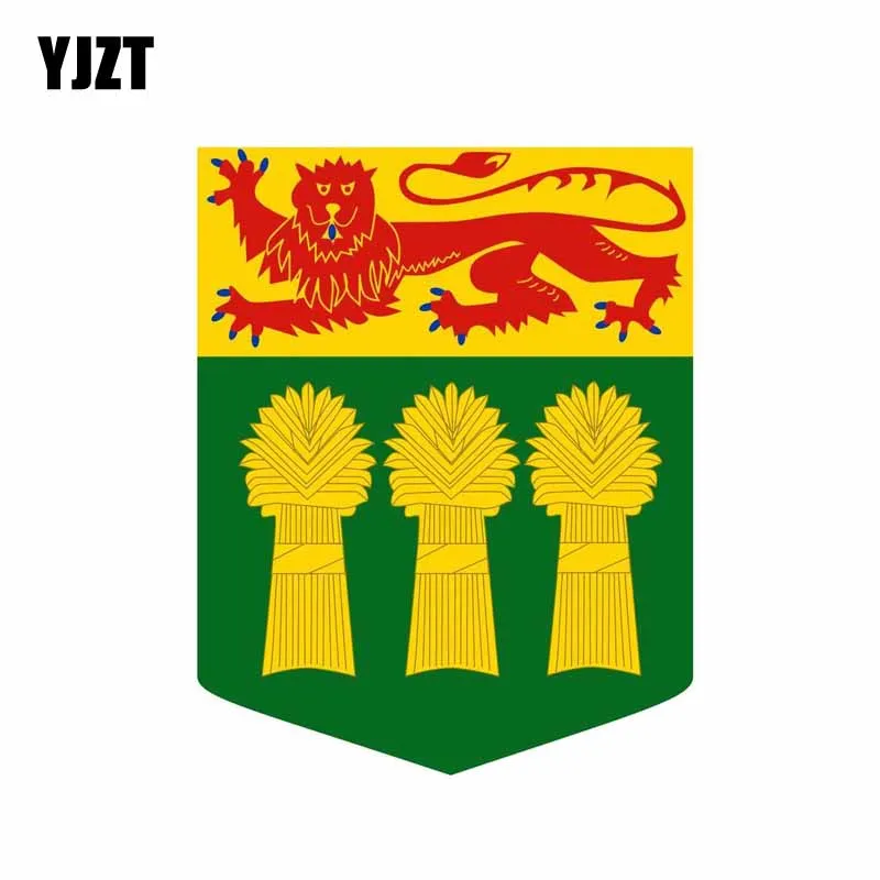 

YJZT, 11,2 см * 14,1 см, забавные персонализированные автомобильные наклейки с флагом Саскачевана и Канады, наклейка 6-0613