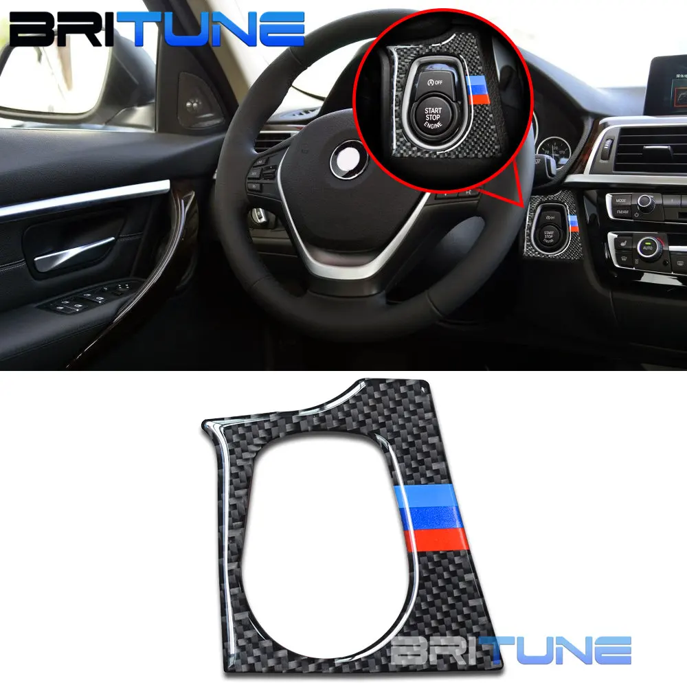 Накладка на кнопку запуска двигателя из углеродного волокна для BMW F30 F31 F32 F33 F34 F36 M3