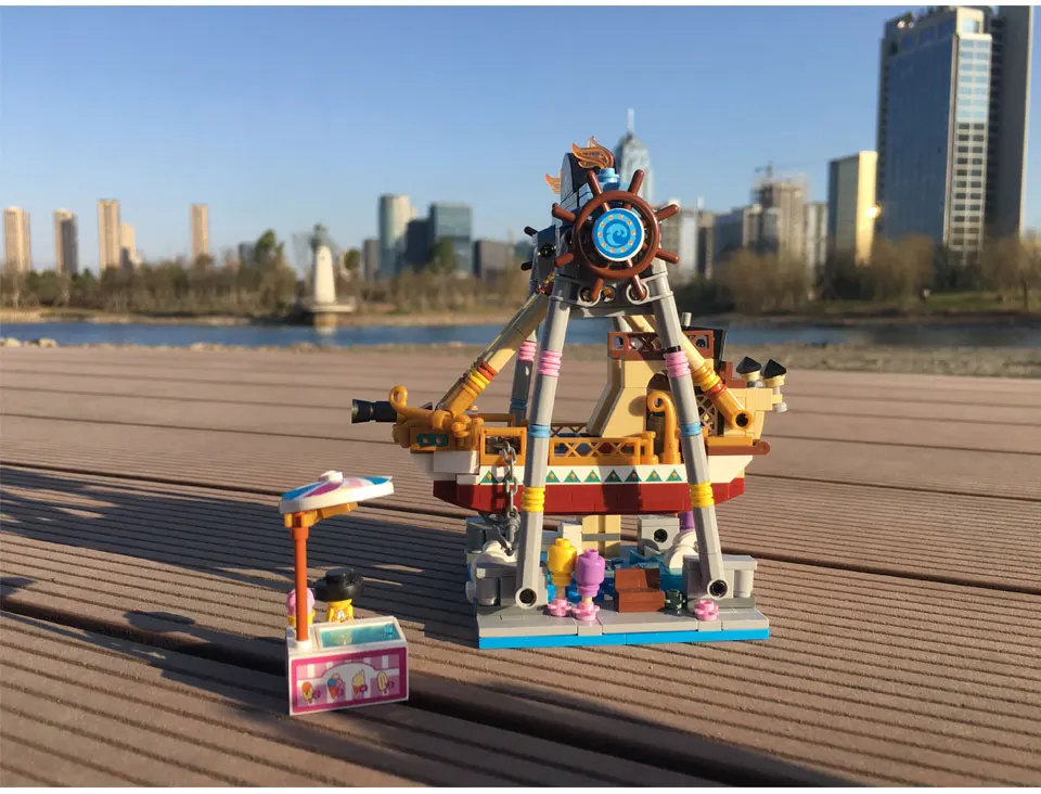 Лоз мини-блоки парк развлечений кирпичные строительные блоки игрушки для детей Сборка DIY Дети улица вид город образовательные 3d модели