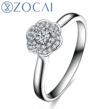 ZOCAI обручальное кольцо Настоящее сертифицированное натуральным бриллиантом 18 К золото(AU750) букет форма Подарочный Кольцо гравировка