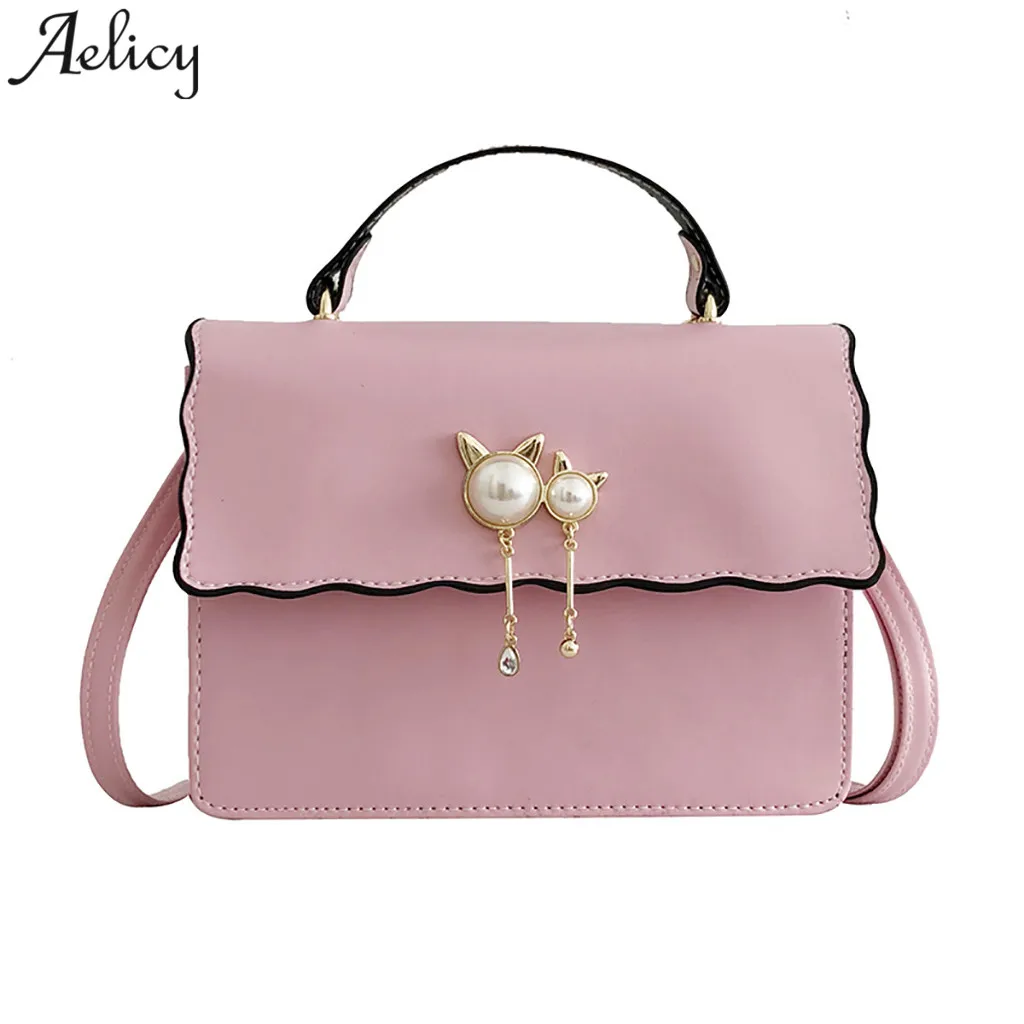 

Aelicy luxury girls shoulder bags Wild Pearl women Small Square bag Fashion Leather Ladies crossbody bag bolsa feminina 2019 HOT