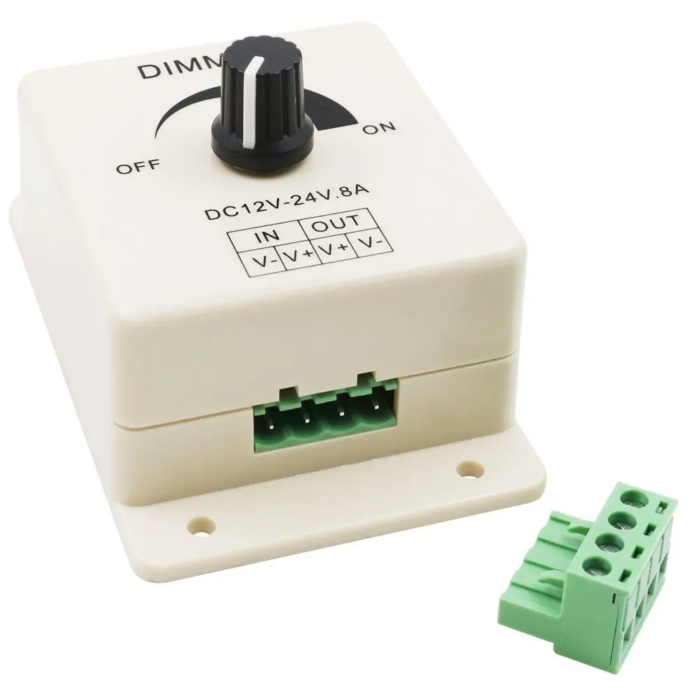 Светодиодный диммер DC 12 В 24 В 8A Регулируемая яркость лампы полосы драйвер один цвет Свет Питание контроллер