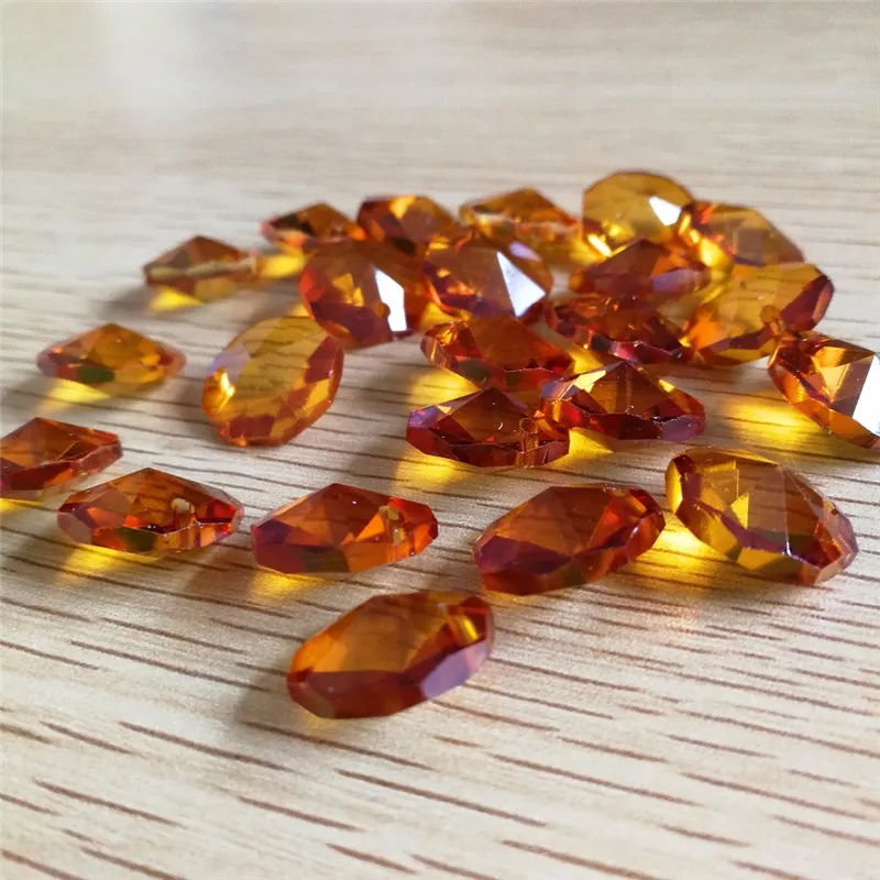 

Hot Sale Free Shipping With 14mm Crystal Octagon Chandelier Beads With 1 Hole,Amber Color