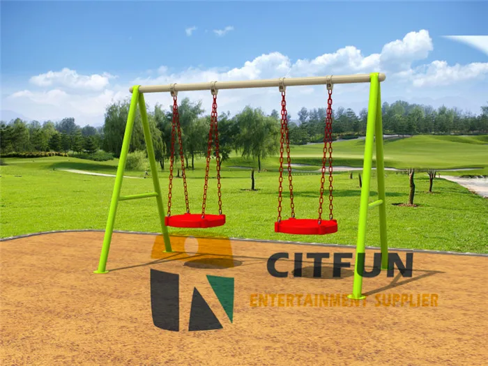 

Funny double swing kids outdoor amusement park OP17-272B