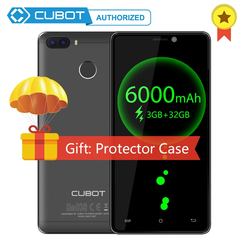 Original Cubot H3 6000 mAh Big Battery MT6737 Android 7.0 Quad Core 3GB