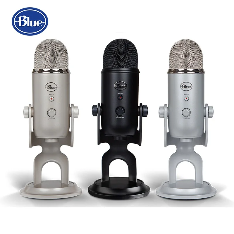 USB конденсаторный микрофон Blue Yeti для прямой трансляции и записи звука с