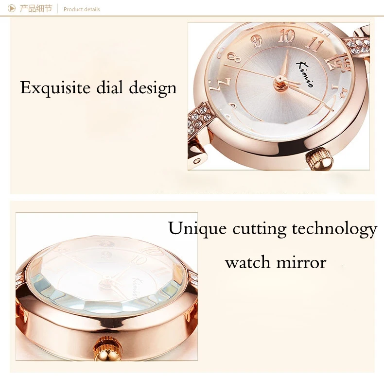 KIMIO наручные часы из нержавеющей стали для женщин японский механизм водонепроницаемые кварцевые часы Rhinesone Корона браслет часы Horloge Femme
