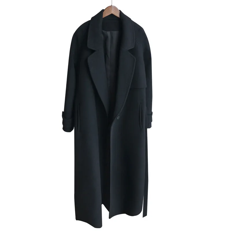 Nouvelle Longues Laine Thick Moyen Lâche À 2018 Long Femmes Dt0175 Noir Cachemire Black Manteau Mode Hiver Mince Survêtement Manches black De Veste RqgEXnwa