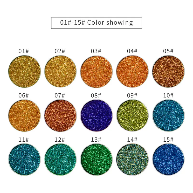 NICEFACE 1Pc Single Color Long-lasting Diamond Eyes Shadow Eye Glitter Shimmer Makeup Powder Monochrome Glitters 24colors TSLM1