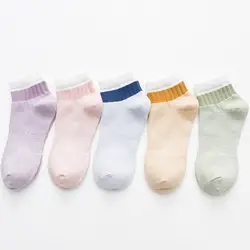 Для женщин Смешные носки корейский стиль каваи полоса контрастного Цвет Теплые Носки дышащие впитывающей пот Повседневное Хлопковые