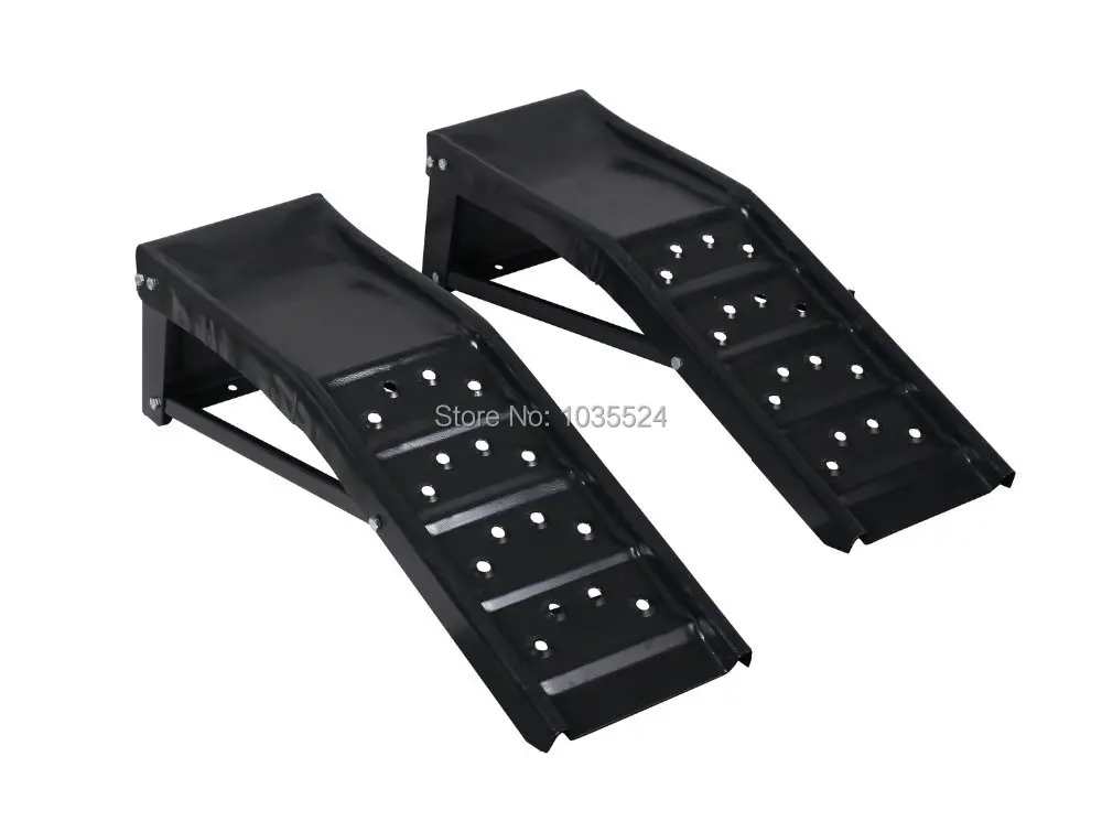 Pair Of Steel Metal Auto Vehicle Lift Tire Ramps For Car Maintenance Dervice Ramps en de en