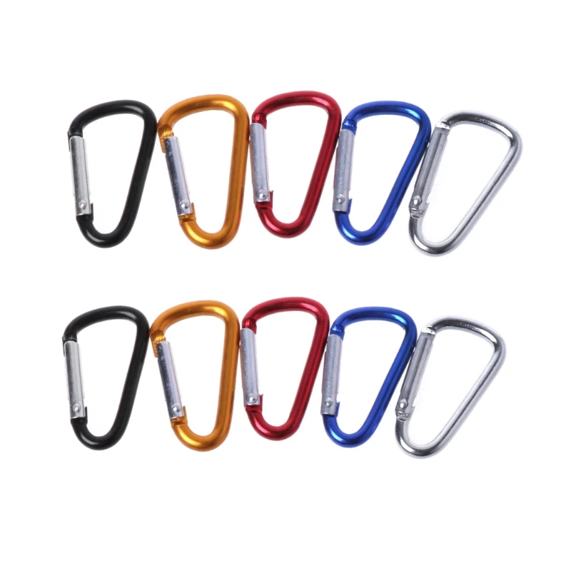 

10pcs Outdoor Aluminium Alloy Keychain Climbing Button Carabiner Safety Buckle