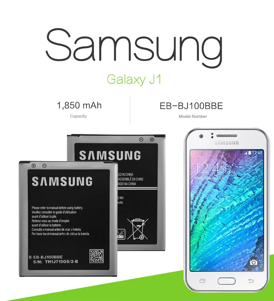 EB-BJ100BBE Аккумулятор samsung для samsung Galaxy J1( версия) J100 J100F J100H J100FN J100M J100D 1850 мАч с NFC