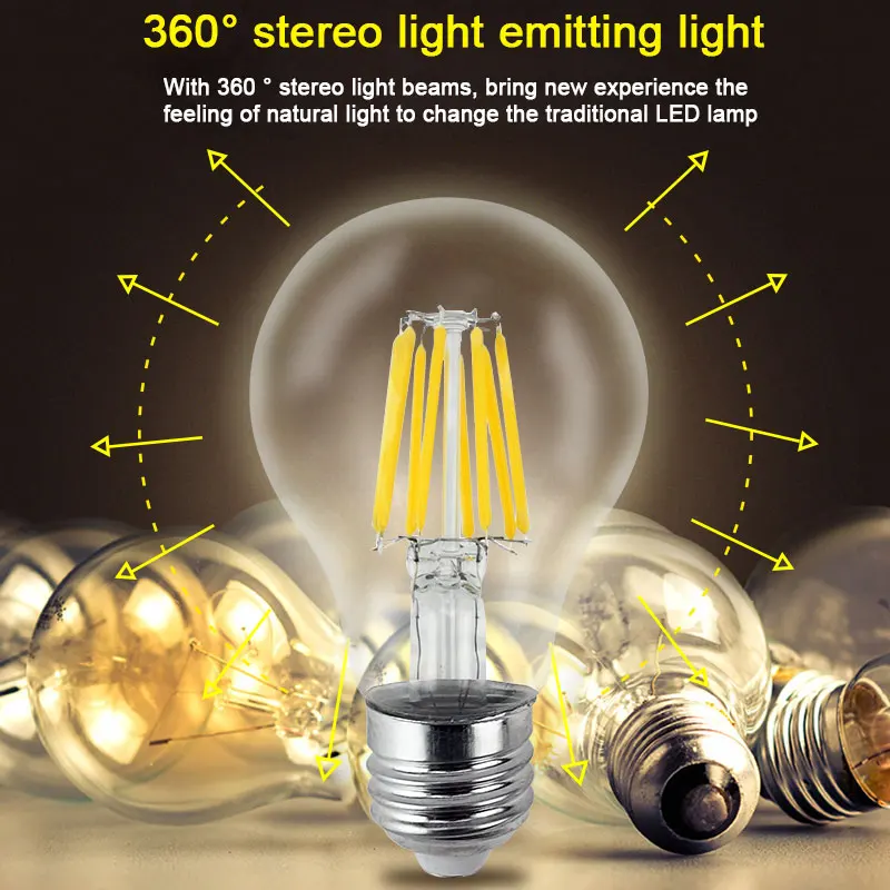Светодиодная лампа Эдисона Gitex в стиле ретро 2/4/6/8 Вт 220 В 240 В|candle light|led filamentled edison |