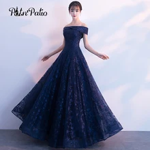 Элегантное бальное платье, платье для выпускного вечера, длинное, новинка, вырез лодочкой, с открытыми плечами, кружево, звезда, расшитое блестками, официальное вечернее платье размера плюс