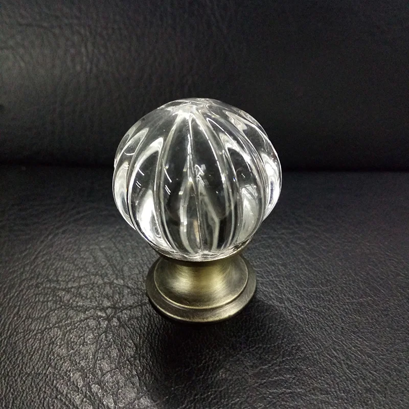 

Hot 1PCS 30mm K9 Crystal Knob Transparent Pumpkin Crystal Knob Kitchen Hardware Cabinet Handle FREE SHIPPING SJ-2012