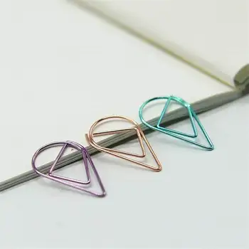 

1000pcs Metal Material Drop Shape Paper Clips Gold Silver Color Funny Kawaii Bookmark Office School Stationery Marking Clip